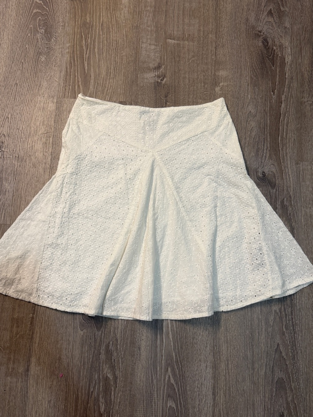 Lauren Ralph Lauren White Eyelet Cotton A-Line Skirt Size 8